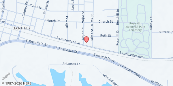 Map showing Kinship Place at 7001 E Lancaster Ave 101, Fort Worth, TX