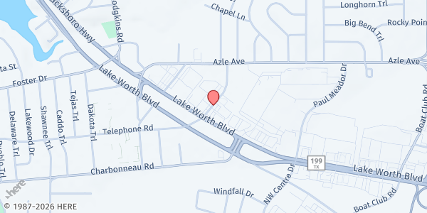 Map showing Larry Joe Wright Evang. Assoc. at 3804 N Grove St, Fort Worth, TX