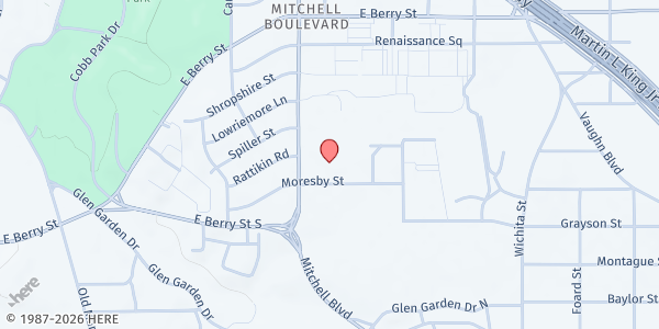 Map showing McDonald YMCA Mobile at 2701 Moresby St., Fort Worth, TX