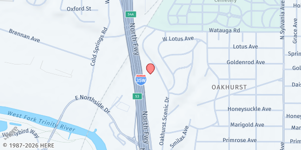 Map showing Mercy Culture at 1701 Oakhurst Scenic Dr., Fort Worth, TX