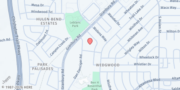 Map showing New Birth Christian Fellowship Mobile Food Distribution at 6555 Dan Danciger Rd., Fort Worth, TX