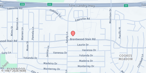 Map showing New Breed Grace Baptist at 1659 Sandy Lane, Fort Worth, TX