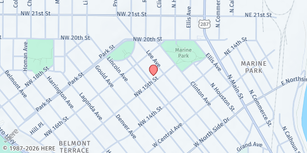 Map showing Northside Inter-Community Agency (NICA) at 1600 Circle Park Blvd., Fort Worth, TX