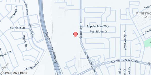 Map showing Redemption City Church at 7350 Granbury Rd., Fort Worth, TX