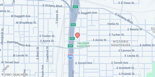 Map showing Saint Andrews UMC at 522 Missouri Ave., Fort Worth, TX