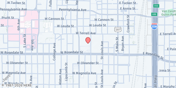 Map showing Samaritan House-Mobile at 929 Hemphill St., Fort Worth, TX