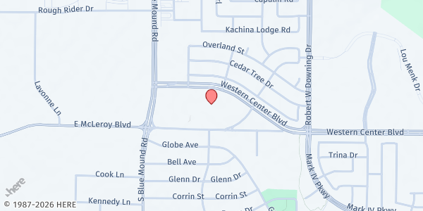 Map showing Silversage Point at 1800 Western Center Blvd, Fort Worth, TX