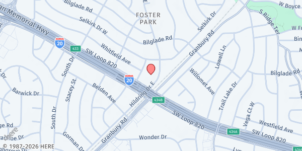 Map showing Southcliff Church at 4100 SW. Loop 820, Fort Worth, TX