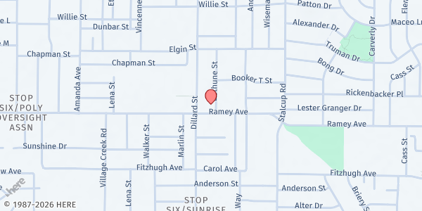 Map showing Sweet Home Baptist Church of Fort Worth at 5225 Ramey Ave., Fort Worth, TX
