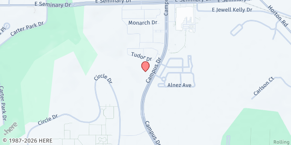 Map showing The Chosen Vessel Cathedral at 4650 Campus Dr., Fort Worth, TX