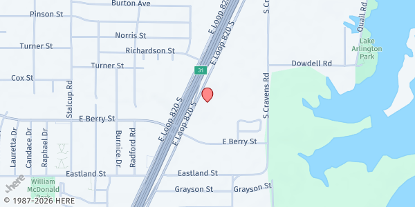 Map showing The Fort Worth HOPE Center at 3625 E. Loop 820 S., Fort Worth, TX