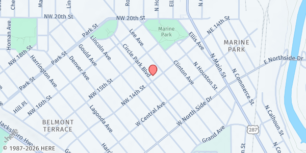 Map showing The Righteous Branch Ministries at 1500 Circle Park Blvd., Fort Worth, TX