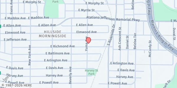 Map showing True Love Sanctuary at 1911 Yuma St., Fort Worth, TX