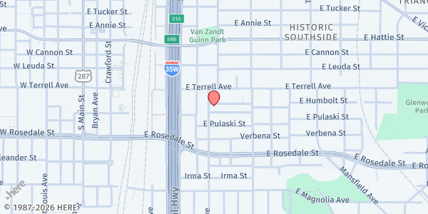 Map showing United Community Center - Bethlehem at 951 Evans Ave., Fort Worth, TX