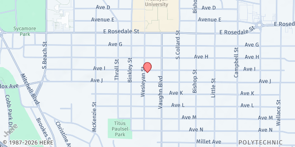 Map showing United Community Center - Polytechnic at 3100 Ave. I, Fort Worth, TX