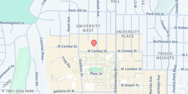 Map showing University Baptist Church at 2720 Wabash Ave., Fort Worth, TX