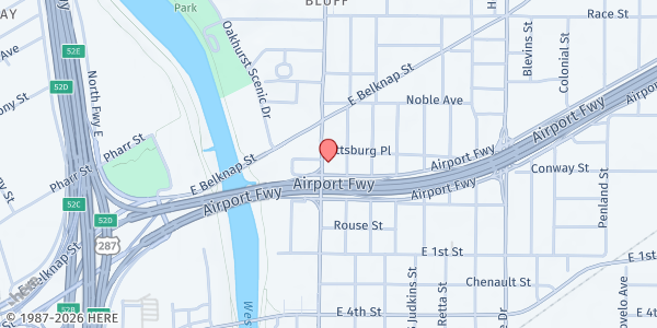 Map showing We Can Build A Better Hood at 2601 Airport Freeway, Fort Worth, TX