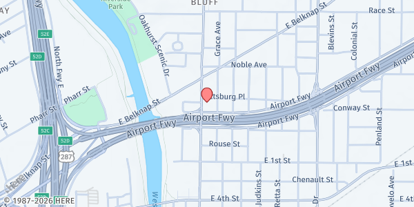 Map showing We Can Build A Better Hood - Fort Worth at 2601 Airport Freeway, Fort Worth, TX