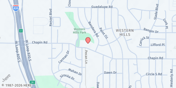 Map showing Western Hills COC at 8800 Chapin Rd., Fort Worth, TX