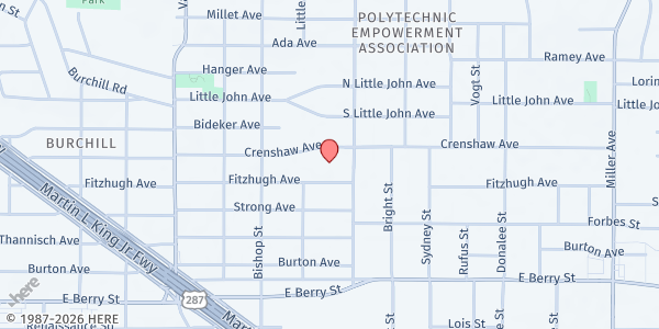 Map showing Whites Chapel Methodist Church - T.A. Sims Elementary at 3500 Crenshaw Ave., Fort Worth, TX