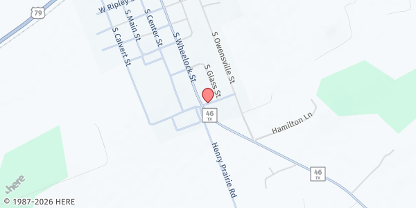 Map showing Robertson County Care Inc. at 201 S. Calvert St., Franklin, TX