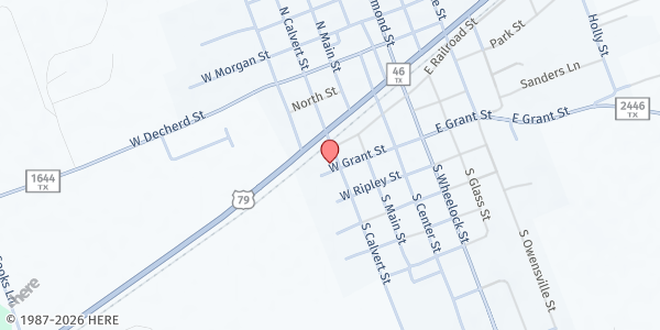 Map showing Robertson County Cares at 201 Calvert St., Franklin, TX