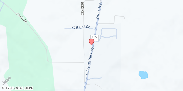 Map showing SCB Food Pantry at 1379 N. Frankston Hwy, Frankston, TX