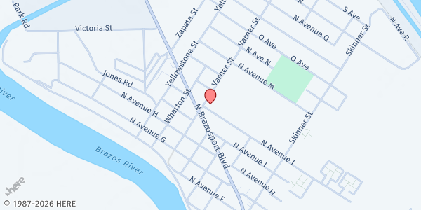 Map showing Freeport Salvation Army at 1618 N Avenue J, Freeport, TX