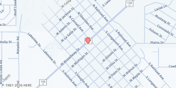 Map showing Connect Community Services (CCS) - Fritch at 405 W. Broadway St., Fritch, TX