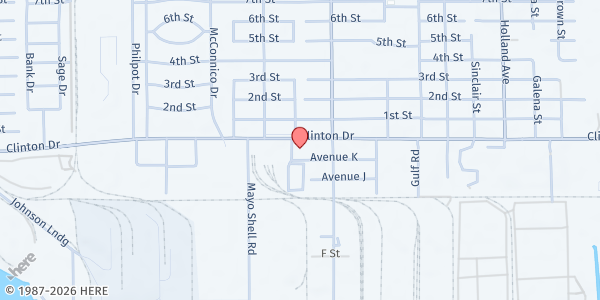 Map showing Committee for Galena Park Food Pantry at 1664 3rd St., Galena Park, TX