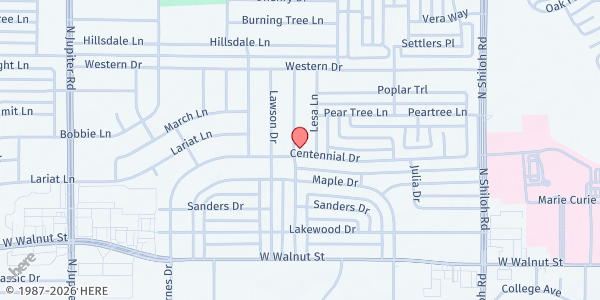 Map showing Hugs with Love Ministry at 902 Maydelle Ln., Garland, TX