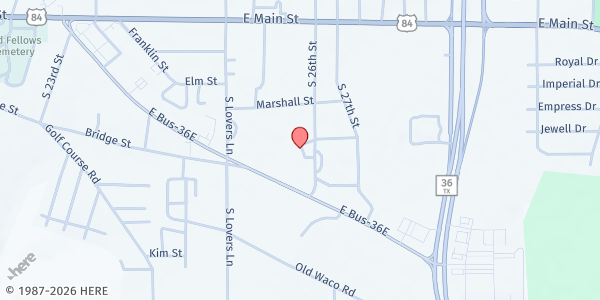 Map showing Gatesville ISD at 308 Hornet Way, Gatesville, TX