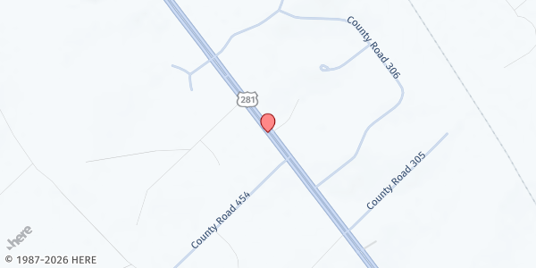 Map showing Live Oak Outreach at 3454 Hwy 281, George West, TX