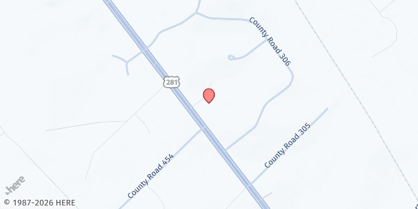 Map showing Live Oak Outreach Inc. at 3454 US-281, George West, TX