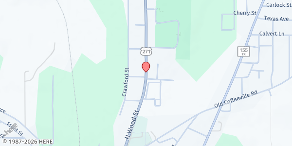 Map showing Church at West Mountain at 6259 US Hwy 271 South, Gilmer, TX