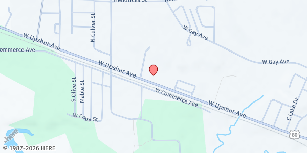 Map showing Gladewater Rodeo at 2502 West Upshur Ave, Gladewater, TX