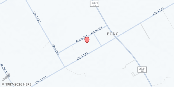 Map showing Bono Baptist Church Food Pantry at 6349 Bono Rd., Godley, TX