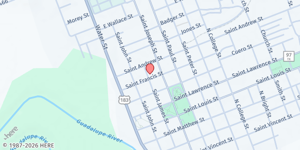 Map showing Gonzales Christian Assistance Ministry at 708 St Louis St., Gonzales, TX