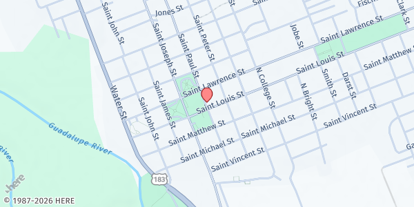 Map showing Gonzales County Food Pantry at 424 St Paul St, Gonzales, TX
