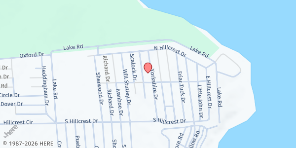 Map showing Sherwood Shores Baptist Church at 1044 Hillcrest Circle, Gordonville, TX