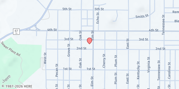 Map showing Graham Chamber of Commerce at 608 Elm St, Graham, TX