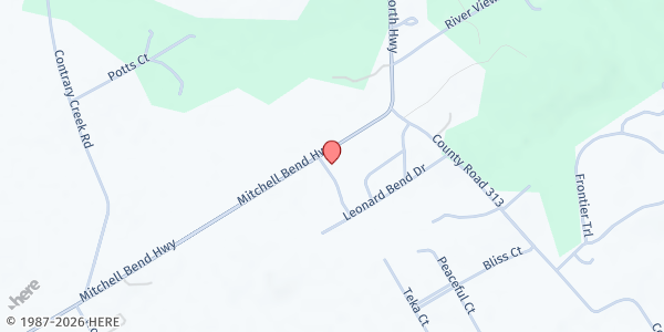 Map showing Brazos River Food Bank at 2201 Mitchell Bend Highway, Granbury, TX