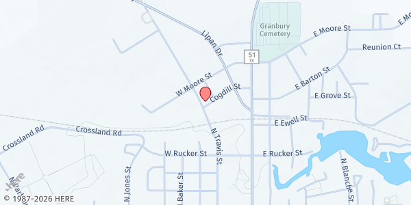Map showing Neighbors Feeding Neighbors Mobile at 708 Paluxy Road - Suite B, Granbury, TX