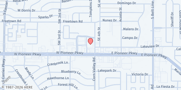 Map showing Community Impart - Grand Prairie at 2305 Oak Lane Bldg 4A Ste 217, Grand Prairie, TX