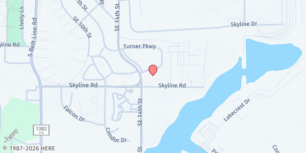 Map showing Grand Prairie United Charities at 1417 Densman St., Grand Prairie, TX