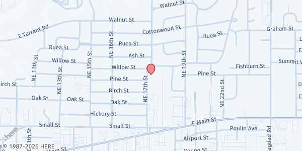 Map showing Immaculate Conception Catholic Church - Food Pantry at 610 NE 17th St., Grand Prairie, TX