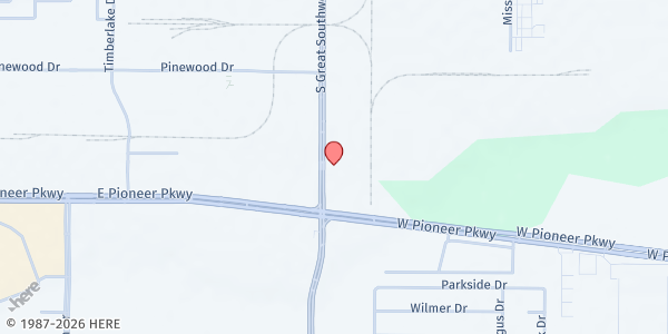 Map showing The King's Place at 2133 S Great Southwest Pkwy, Grand Prairie, TX