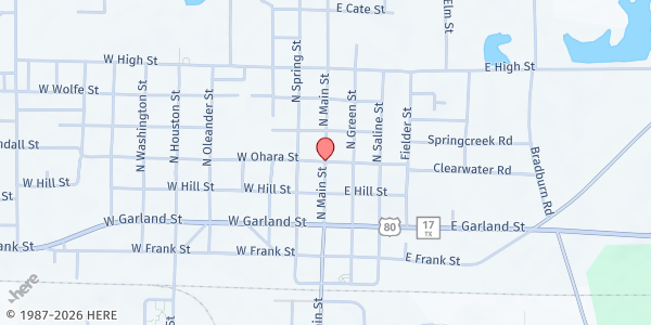 Map showing Breaking Bread at 504 N Spring Street, Grand Saline, TX
