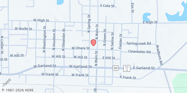 Map showing Breaking Bread at First UMC at 501 N. Main St., Grand Saline, TX