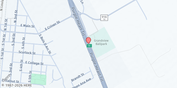 Map showing Grandview Area Food Pantry at 2801 S. I-35W, Grandview, TX